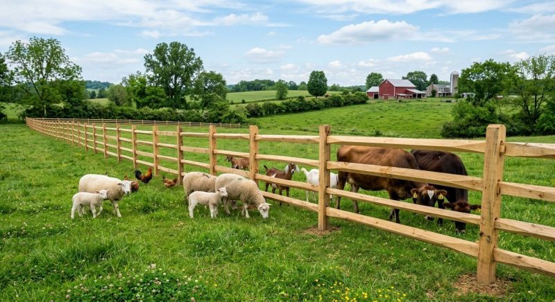 Wooden Farm Fence Installation in Roseville, CA